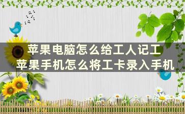 苹果电脑怎么给工人记工 苹果手机怎么将工卡录入手机